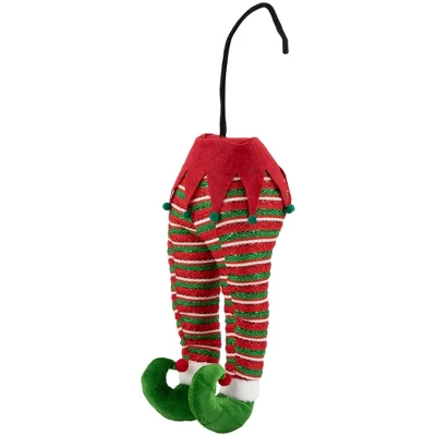 Northlight 19" Red And Green Striped Elf Legs Christmas Decoration - Image 3