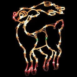 Northlight Lighted Reindeer Christmas Window Silhouette - 18" - White - Multicolor Lights