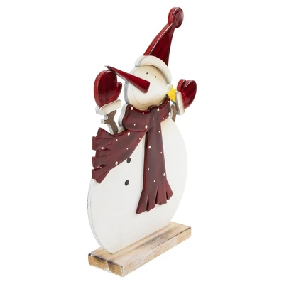 Northlight Glossy Snowman In Red Scarf And Mittens Christmas Decoration - 12" - Image 4