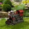 Northlight 38" Prelit LED Vintage Locomotive Train Outdoor Patio Garden Water Fountain - Red/Black