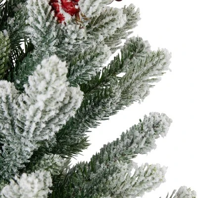 Northlight Real Touch™️ Potted Flocked Mini Fir Pine Artificial Christmas Tree - 25" - Unlit - Image 4