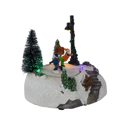 Northlight 5.5" LED Lighted Animated And Musical Christmas Skating Village Display Piece - Image 2