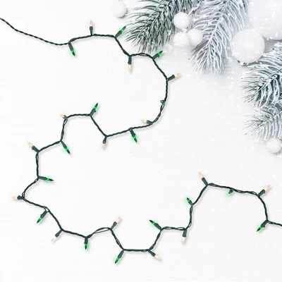 Northlight Mini Christmas Light Set - Green And Clear - 10' Green Wire - 50ct - Image 2