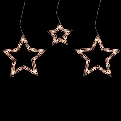 Northlight Star Shaped Icicle Christmas Lights - Clear - 9' White Wire - 6ct