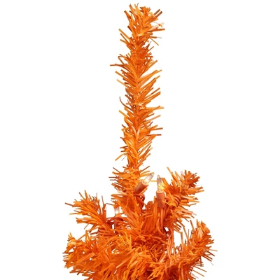 Northlight Pre-Lit Medium Artificial Pine Christmas Tree - 3' - Orange - Clear Lights - Image 4
