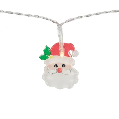 Northlight LED Micro Santa Claus Christmas Light Set - 8" Clear Wire - 10ct - Image 3