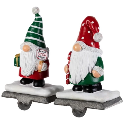 Northlight Santa Gnomes Christmas Stocking Holders - 6.25" - Set Of 2 - Image 4