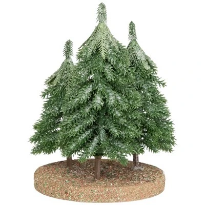 Northlight Icy Downswept Pine Trio Of Trees Christmas Decoration - 8" - Unlit - Image 2