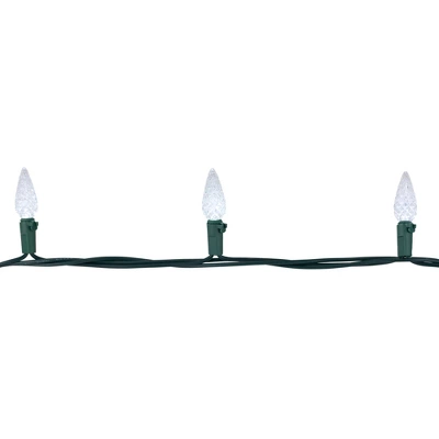 Northlight 200-Count Pure White LED Faceted C6 Christmas Lights, 66.25 Ft Green Wire - Image 4