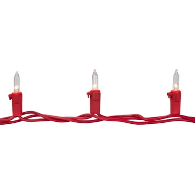 Northlight 50-Count Clear Mini Christmas Light Set - 10' Red Wire - Image 5