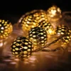 Northlight 10 B/O LED Warm White Rose Gold Metal Ball Christmas Lights - 6.25' Clear Wire