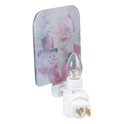 Northlight 4" Red And White Santa And A Snowman Christmas Night Light - Image 3