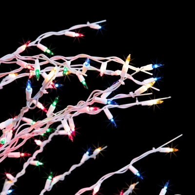 Northlight 6' Prelit Artificial Christmas Tree White Lighted Cascade Twig Outdoor Decoration - Multi-Color Lights - Image 3