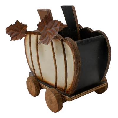Northlight 10.5" Fall Harvest Wooden Pumpkin Cart Tabletop Decoration - Image 4
