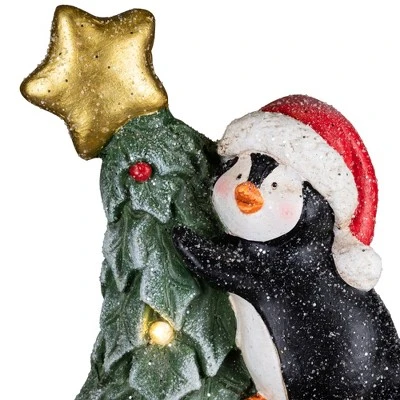 Northlight Lighted Gnome With Penguins Christmas Decoration -17" - Clear LED Lights - Image 5