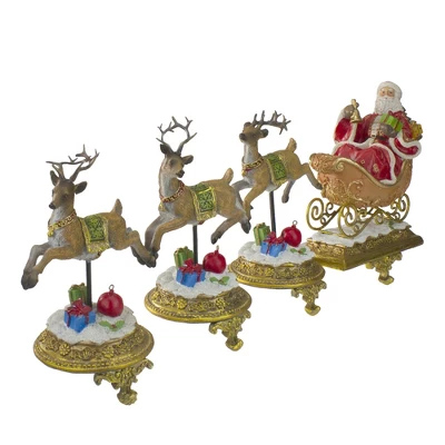 Northlight Santa And Reindeer Christmas Stocking Holders - 9.5" - Set Of 4 - Image 2