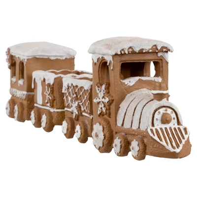 Northlight Frosted Snowflake Gingerbread Train Christmas Decoration - 5.5" - 4-Piece - Image 4