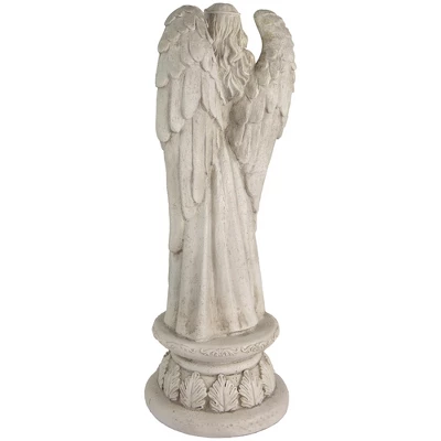 Northlight 22.5" Standing Religious Angel With Bird Bath Votive Candle Holder Outdoor Patio Garden Statue - Gray - Image 5