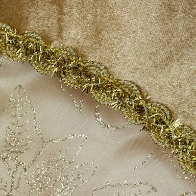 Northlight 20" Gold Glittered Poinsettia Christmas Stocking - Image 5