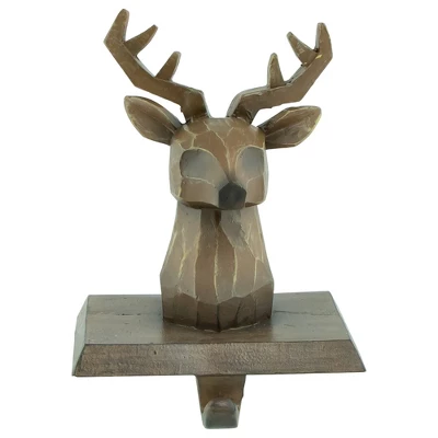 Northlight Set Of 2 Brown Reindeer Head Christmas Stocking Holders 5.75" - Image 4