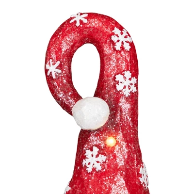 Northlight Gnome In Lighted Hat Holding Cardinal Christmas Decoration - 20" - LED Warm White Lights - Image 6