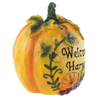 Northlight 7" Orange "Welcome Harvest" Pumpkin Fall Tabletop Decoration - Image 5