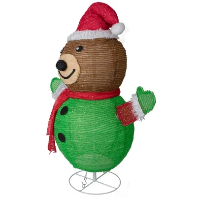 Northlight 25" Pop-up Bear Wearing Santa Hat Outdoor Christmas Decoration - Image 2