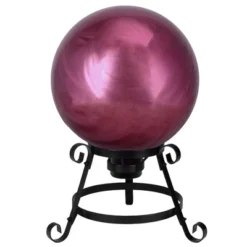 Northlight 10" Mirrored Burgundy Outdoor Patio Garden Gazing Ball