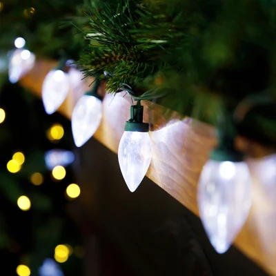 Northlight 25ct LED C9 Christmas String Lights Pure White - 16' Green Wire