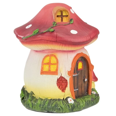 Northlight 6.25" Red Mushroom House Outdoor Garden Statue - Image 4