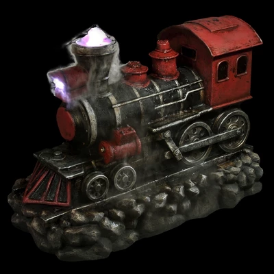 Northlight 38" Prelit LED Vintage Locomotive Train Outdoor Patio Garden Water Fountain - Red/Black - Image 3