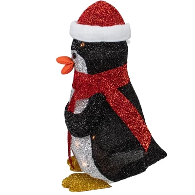 Northlight 19.5" White And Red Lighted Penguin With Santa Hat Outdoor Christmas Decoration - Image 3