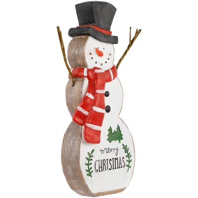 Northlight Wooden Snowman "Merry Christmas" Decoration - 8.5" - Image 2