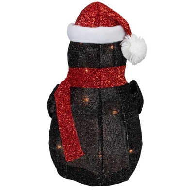 Northlight 19.5" White And Red Lighted Penguin With Santa Hat Outdoor Christmas Decoration - Image 2