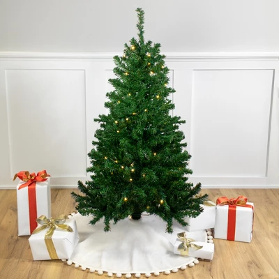 Northlight Pre-Lit Medium Mixed Classic Pine Artificial Christmas Tree - 4' - Warm Clear LED Lights