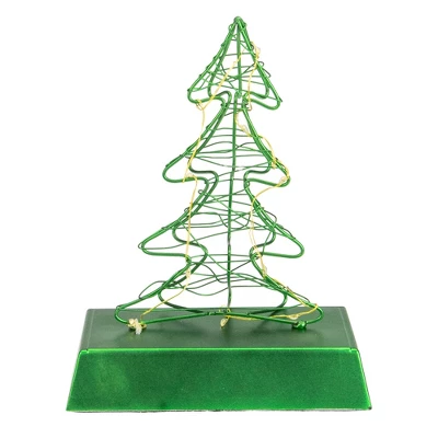 Northlight 8" LED Lighted Green Wired Christmas Tree Stocking Holder - Image 4