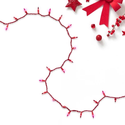 Northlight Mini Christmas Light Set - Red And Pink - 10' Red Wire - 50ct - Image 2