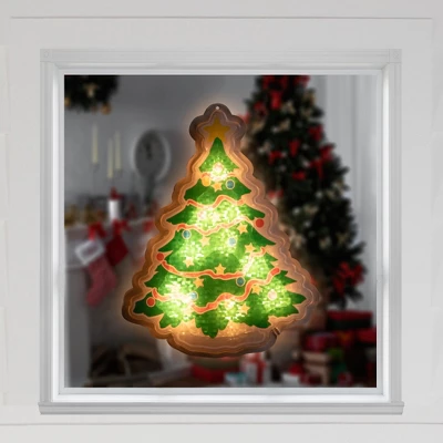 Northlight Lighted Holographic Christmas Tree Window Silhouette - 12.5" - Clear Lights - Image 2