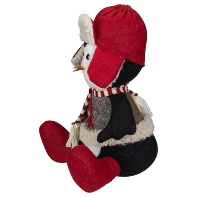 Northlight Sitting Winter Penguin With Trapper Hat Christmas Decoration - 12" - Image 3