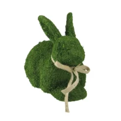 Northlight 11" Moss Sitting Bunny Rabbit Spring Easter Figure - Green/Tan