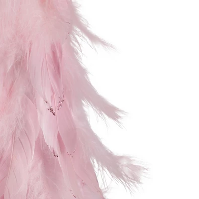 Northlight Small Layered Feather Cone Tree Glittered Christmas Decoration - 16" - Pink - Image 5