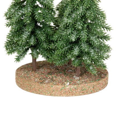 Northlight Icy Downswept Pine Trio Of Trees Christmas Decoration - 8" - Unlit - Image 5