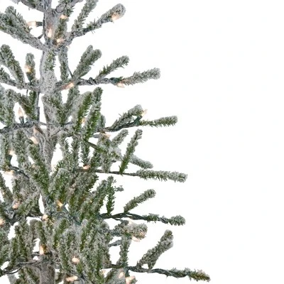 Northlight 5' Prelit Artificial Christmas Tree Flocked Alpine Twig - Warm White Lights - Image 2