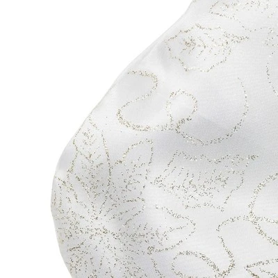 Northlight 20.5" White And Gold Glitter Poinsettia Christmas Stocking - Image 3