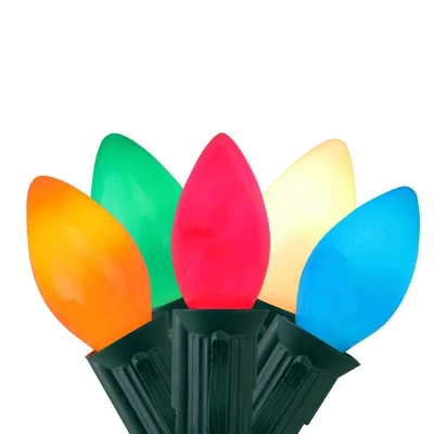 Northlight Opaque C7 Christmas String Lights - MultiColor - 24' Green Wire - 25ct