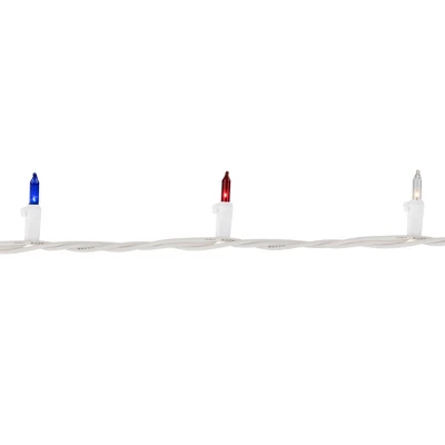 Northlight Mini Christmas Light Set - Red White And Blue - 10' White Wire - 50ct - Image 2