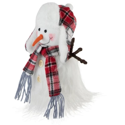 Northlight Snowman In Plaid Trapper Hat And Scarf Christmas Decoration - 10.25" - Image 4
