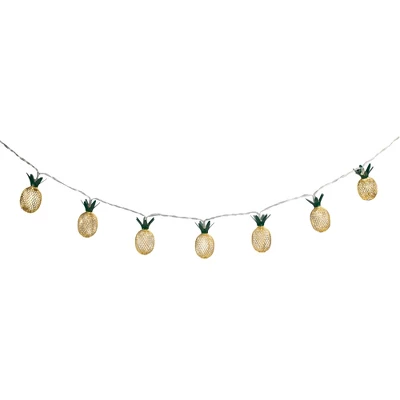 Northlight 10 B/O LED Warm White Gold Pineapple String Lights - 3' Clear Wire - Image 3