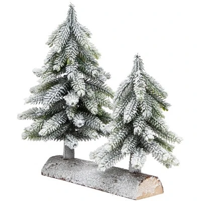 Northlight Frosted Pine Tree Duo Christmas Decoration - 12" - Unlit - Image 3