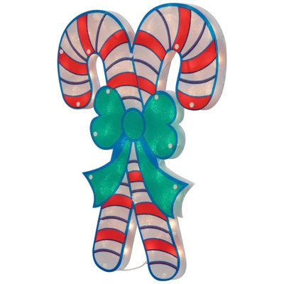 Northlight 18.5" Lighted Double Candy Cane Christmas Window Silhouette - Image 4